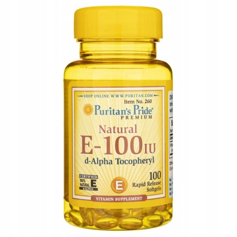 Puritan's Pride Witamina E 100 iu 100 kapsułek miękkich Puritan's Pride Witamina E 100 iu 100 kapsułek miękkich