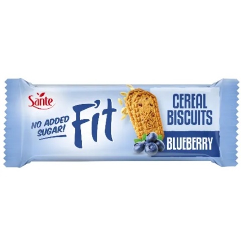 Sante Fit Ciasteczka Zbożowe z Jagodą Bez Cukru 50g Sante Fit Ciasteczka Zbożowe z Jagodą Bez Cukru 50g