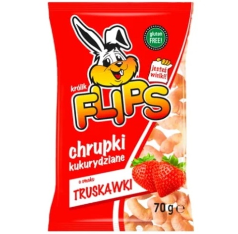 Sante Flips Chrupki Kukurydziane o Smaku Truskawkowym 70g Sante Flips Chrupki Kukurydziane o Smaku Truskawkowym 70g