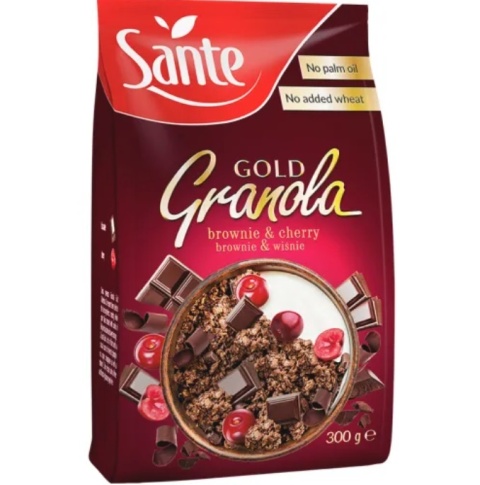 Sante Granola Gold Brownie Wiśnia 300g Sante Granola Gold Brownie Wiśnia 300g
