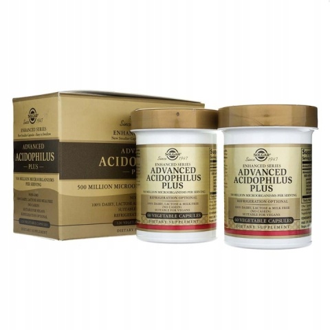 Solgar Advanced Acidophilus Plus (Jelitowa flora bakteryjna) 120 kapsułek Solgar Advanced Acidophilus Plus (Jelitowa flora bakteryjna) 120 kapsułek
