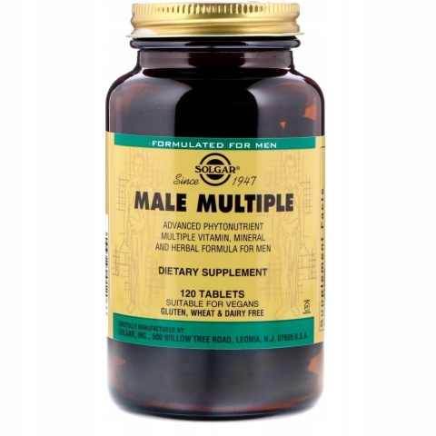 Solgar Male Multiple specjalna formuła witamin dla mężczyzn 120 tabletek Solgar Male Multiple specjalna formuła witamin dla mężczyzn 120 tabletek