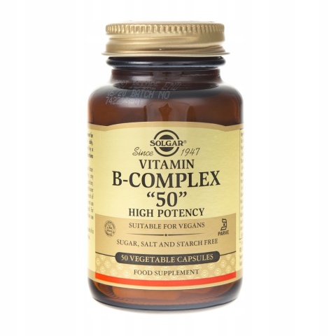 Solgar Vitamin B-Complex 50 kompleks witamin z grupy B 50 kapsułek wegańskich Solgar Vitamin B-Complex 50 kompleks witamin z grupy B 50 kapsułek wegańskich