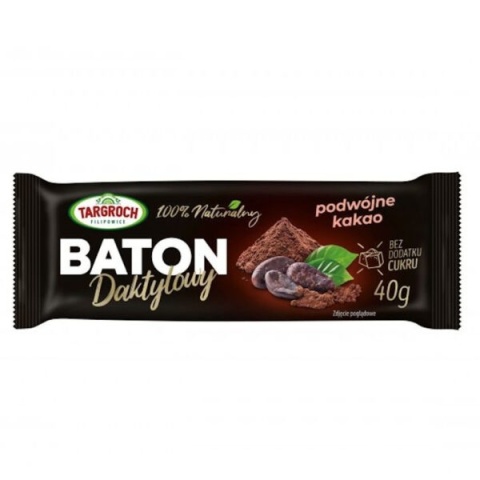 Targroch Baton daktylowy podwójne kakao 40g Targroch Baton daktylowy podwójne kakao 40g