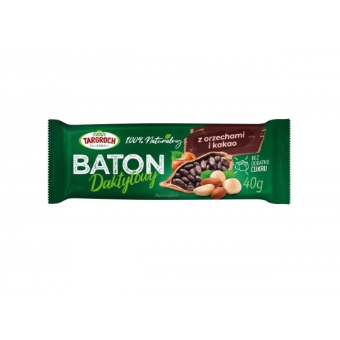 Targroch Baton daktylowy z orzechami i kakao 40 g Targroch Baton daktylowy z orzechami i kakao 40 g