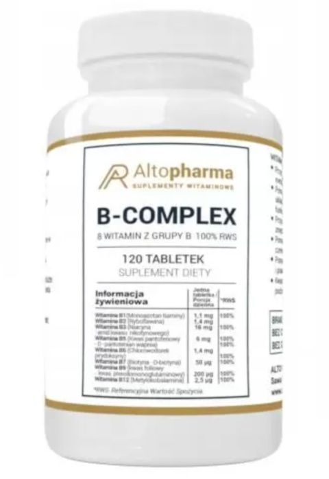 Altopharma Witamina B Complex 100% 120 tabletek Altopharma Witamina B Complex 100% 120 tabletek