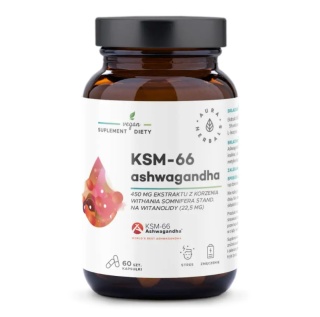 Aura Herbals Ashwagandha KSM-66 450 mg 60 kapsułek