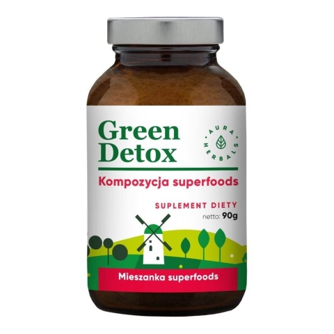 Aura Herbals Green Detox kompozycja superfoods 90g w proszku Aura Herbals Green Detox kompozycja superfoods 90g w proszku