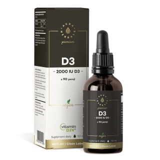 Aura Herbals Witamina D3 2000 IU wegańska 50 ml w kroplach