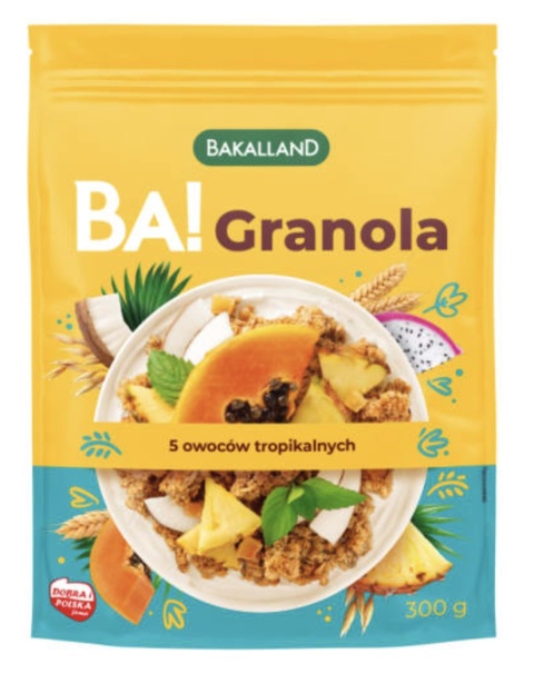 Bakalland BA! Granola 5 owoców tropikalnych 300 g Bakalland BA! Granola 5 owoców tropikalnych 300 g