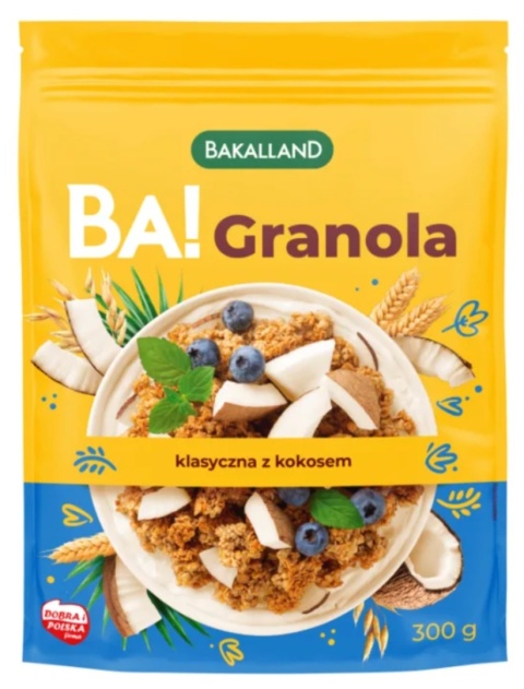 Bakalland BA! Granola klasyczna z kokosem 300 g Bakalland BA! Granola klasyczna z kokosem 300 g