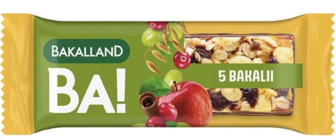 Bakalland Ba! Baton zbożowy 5 bakalii 40 g Bakalland Ba! Baton zbożowy 5 bakalii 40 g
