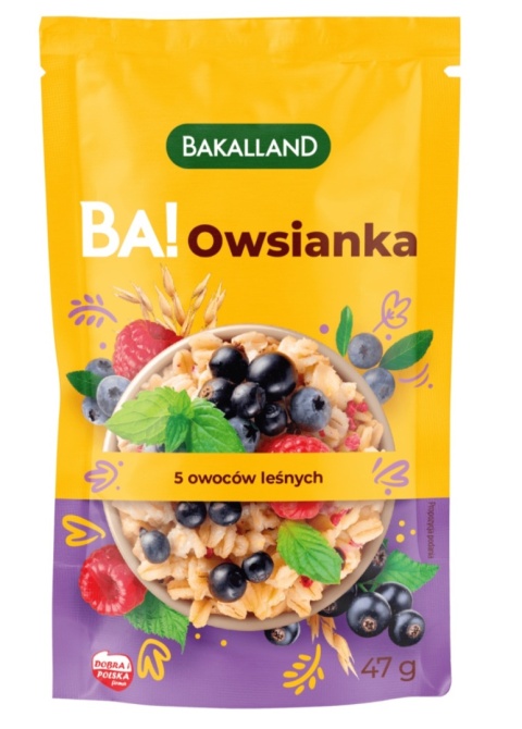 Bakalland Ba! Owsianka z 5 owocami leśnymi 47 g Bakalland Ba! Owsianka z 5 owocami leśnymi 47 g