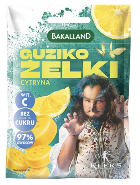 Bakalland Kleks Guziko żelki cytrynowe 34 g Bakalland Kleks Guziko żelki cytrynowe 34 g