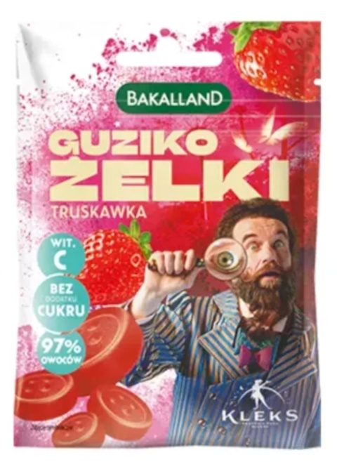 Bakalland Kleks Guziko żelki truskawkowe 34 g Bakalland Kleks Guziko żelki truskawkowe 34 g