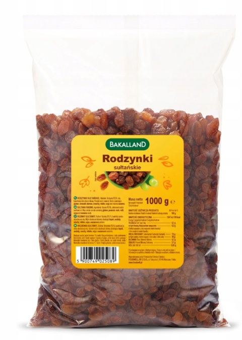 Bakalland Rodzynki sułtańskie 1 kg Bakalland Rodzynki sułtańskie 1 kg