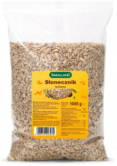 Bakalland Słonecznik łuskany 1 kg Bakalland Słonecznik łuskany 1 kg