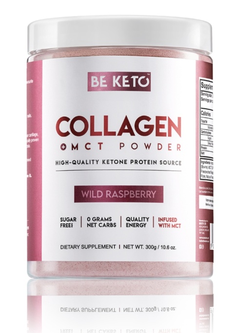 BeKeto Keto Kolagen z olejem MCT o smaku malinowym 300g