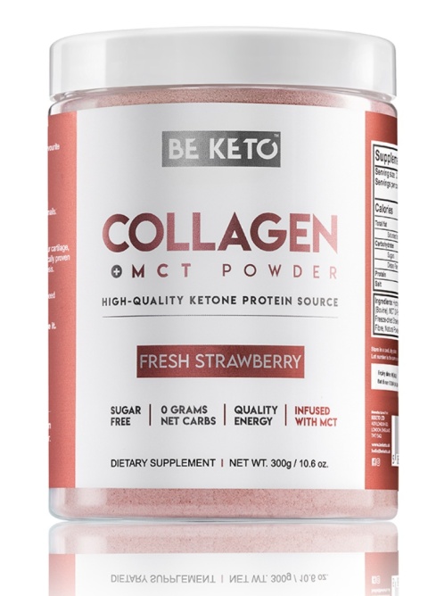BeKeto Keto Kolagen z olejem MCT o smaku truskawkowym 300g BeKeto Keto Kolagen z olejem MCT o smaku truskawkowym 300g