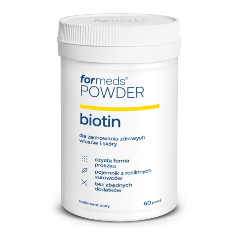 ForMeds Powder BIOTIN Witamina B7 Biotyna 2500 µg 60 porcji ForMeds Powder BIOTIN Witamina B7 Biotyna 2500 µg 60 porcji