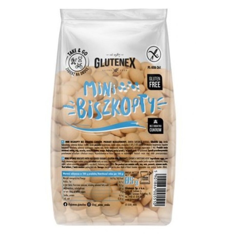 Glutenex Biszkopty Mini Bez Dodatku Cukrów Bezglutenowe 85 g Glutenex Biszkopty Mini Bez Dodatku Cukrów Bezglutenowe 85 g