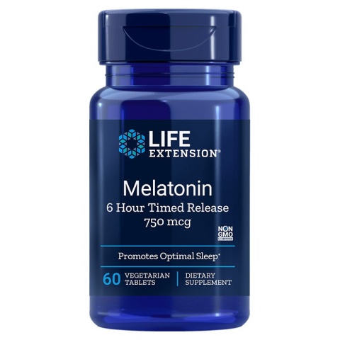 Life Extension Melatonina (Przedłużone uwalnianie) 750 µg 60 tabletek Life Extension Melatonina (Przedłużone uwalnianie) 750 µg 60 tabletek
