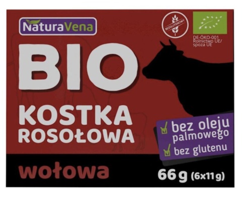 Naturavena Bulion Kostki Wołowe Bezglutenowe BIO (6 x 11 g) 66 g Naturavena Bulion Kostki Wołowe Bezglutenowe BIO (6 x 11 g) 66 g