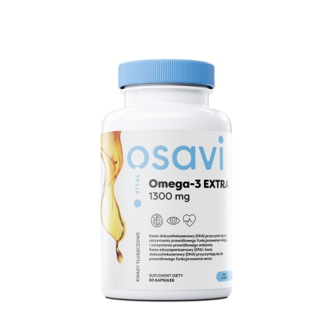 Osavi Omega-3 EXTRA 1300 mg 60 kapsułek o smaku cytrynowym Osavi Omega-3 EXTRA 1300 mg 60 kapsułek o smaku cytrynowym