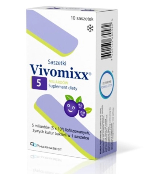 Pharmabest Vivomixx® 5 mld o smaku borówkowym 10 saszetek Pharmabest Vivomixx® 5 mld o smaku borówkowym 10 saszetek