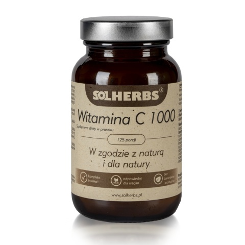 SOLHERBS Witamina C 1000 mg w proszku 125 porcji SOLHERBS Witamina C 1000 mg w proszku 125 porcji