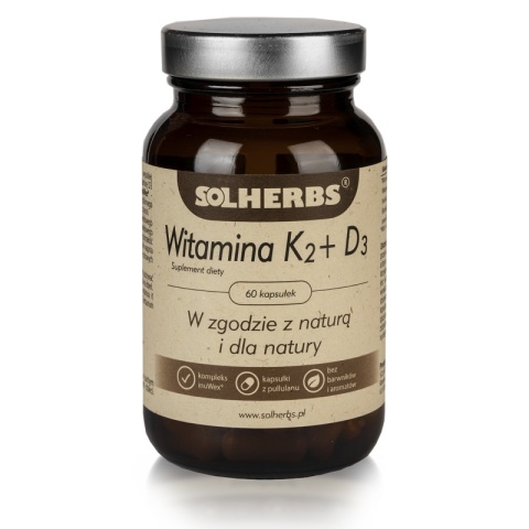 SOLHERBS Witamina K2+D3 60 kapsułek SOLHERBS Witamina K2+D3 60 kapsułek