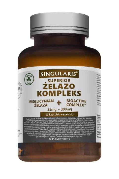 Singularis Superior Żelazo kompleks 25mg 90 kapsułek Singularis Superior Żelazo kompleks 25mg 90 kapsułek