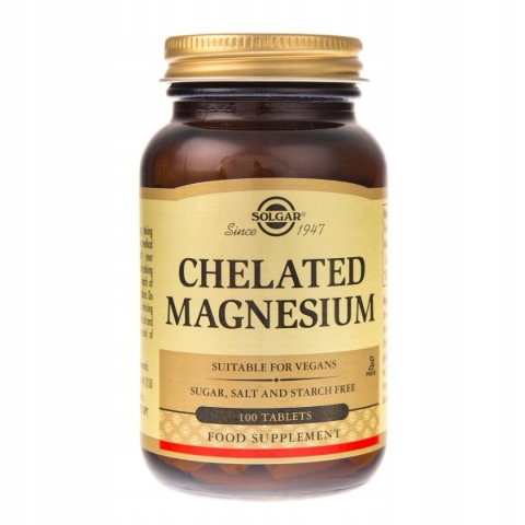 Solgar Magnez Chelat aminokwasowy 100 tabletek Solgar Magnez Chelat aminokwasowy 100 tabletek