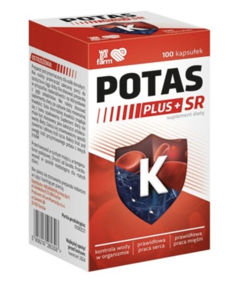 WegaFarm Potas Plus SR 100 kapsułek WegaFarm Potas Plus SR 100 kapsułek