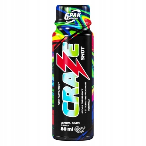 6PAK Craze Shot 80 ml o smaku cytryna - winogrono 6PAK Craze Shot 80 ml o smaku cytryna - winogrono