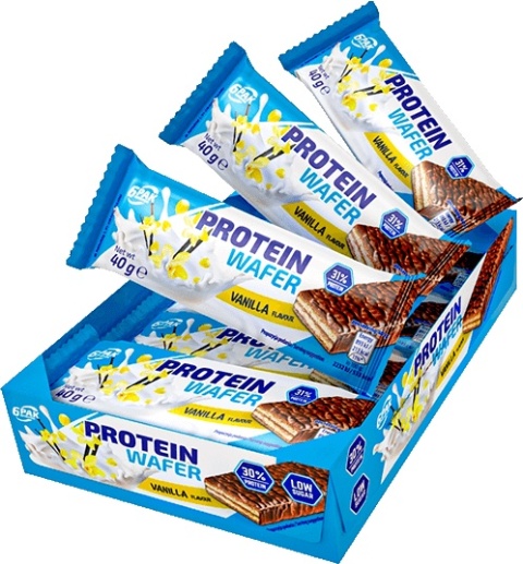 6PAK Proteinowe Wafle 12 x 40g o smaku waniliowym 6PAK Proteinowe Wafle 12 x 40g o smaku waniliowym
