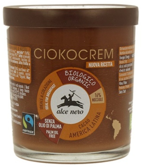 Alce Nero Krem Orzechowo-Czekoladowy Fair Trade BIO 180 g Alce Nero Krem Orzechowo-Czekoladowy Fair Trade BIO 180 g