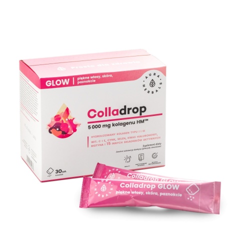 Aura Herbals Colladrop Glow Kolagen morski 5000 mg 30 saszetek Aura Herbals Colladrop Glow Kolagen morski 5000 mg 30 saszetek