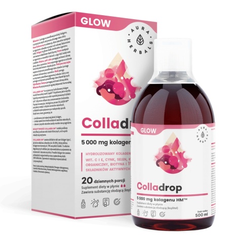 Aura Herbals Colladrop Glow kolagen morski 5000 mg 500 ml Aura Herbals Colladrop Glow kolagen morski 5000 mg 500 ml