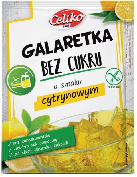 Celiko Galaretka Bez Cukru O Smaku Cytrynowym Bezglutenowa 14 g Celiko Galaretka Bez Cukru O Smaku Cytrynowym Bezglutenowa 14 g