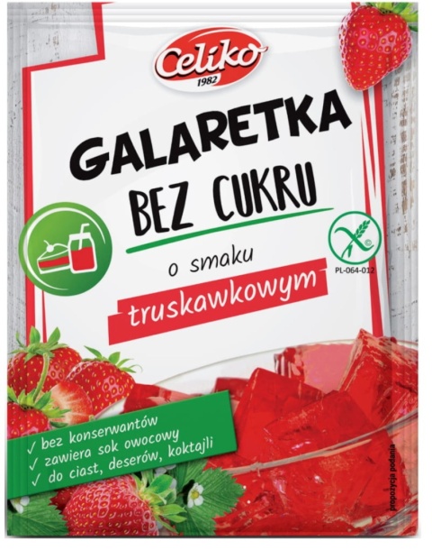 Celiko Galaretka Bez Cukru O Smaku Truskawkowym Bezglutenowa 14 g Celiko Galaretka Bez Cukru O Smaku Truskawkowym Bezglutenowa 14 g