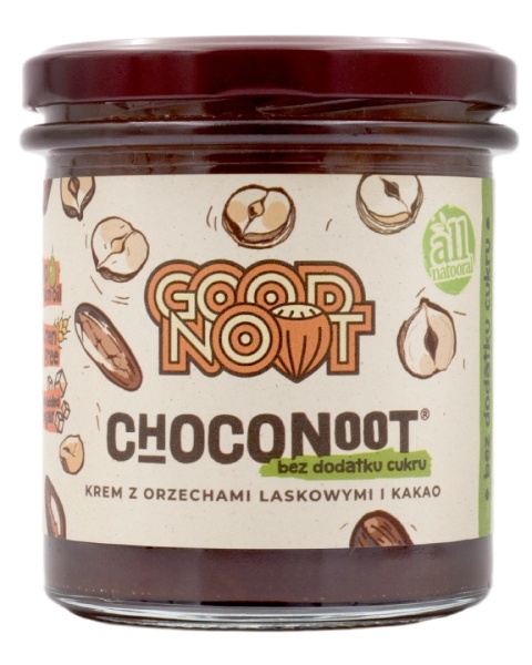 Good Noot Krem Z Orzechów Laskowych I Kakao Bez Dodatku Cukru 330 g Good Noot Krem Z Orzechów Laskowych I Kakao Bez Dodatku Cukru 330 g