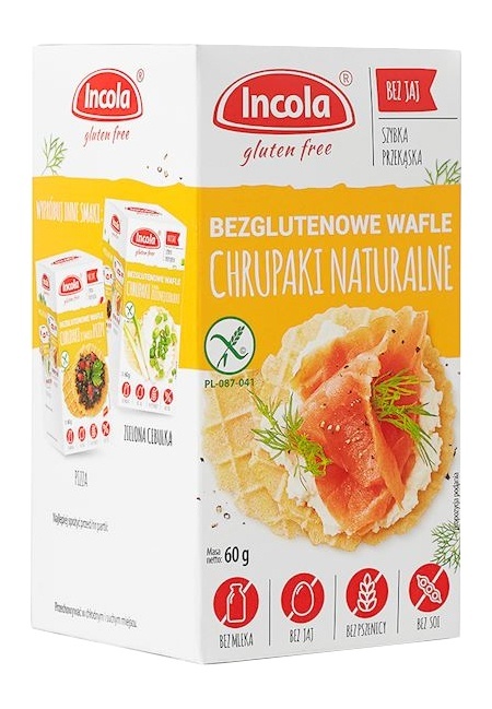 Incola Wafle Kukurydziane Naturalne Bezglutenowe 60 g Incola Wafle Kukurydziane Naturalne Bezglutenowe 60 g
