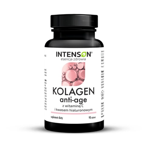 Intenson Anti-Age Kolagen + Kwas Hialuronowy + Witamina C 90 tabletek Intenson Anti-Age Kolagen + Kwas Hialuronowy + Witamina C 90 tabletek