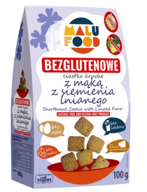 Malu Food Ciastka Z Mąką Z Siemienia Lnianego Bez Cukru Bezgl. 100 g Malu Food Ciastka Z Mąką Z Siemienia Lnianego Bez Cukru Bezgl. 100 g