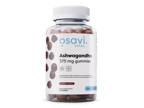 Osavi Ashwagandha 375 mg 90 żelków o smaku wiśniowym Osavi Ashwagandha 375 mg 90 żelków o smaku wiśniowym