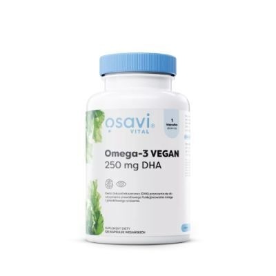 Osavi Omega-3 VEGAN Vital 250 mg DHA 120 kapsułek miękkich wegańskich Osavi Omega-3 VEGAN Vital 250 mg DHA 120 kapsułek miękkich wegańskich