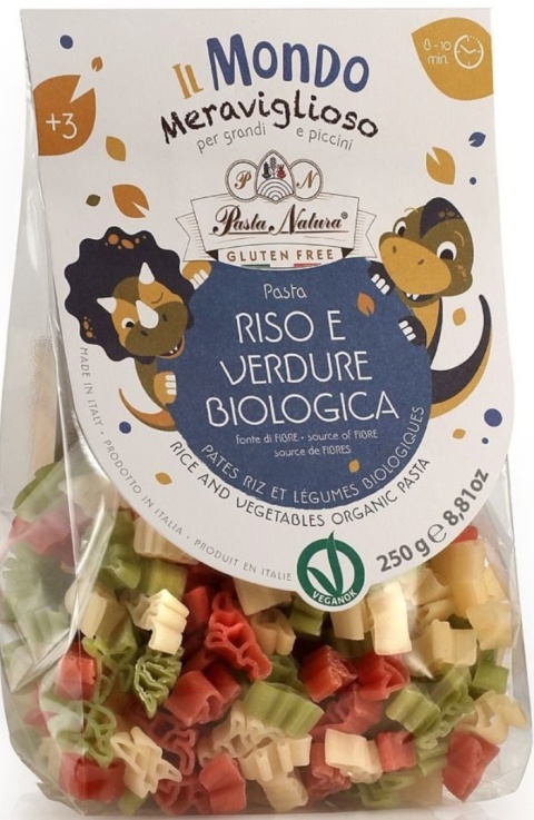 Pasta Natura Makaron Ryżowy Dinozaury Bezglutenowy BIO 250 g Pasta Natura Makaron Ryżowy Dinozaury Bezglutenowy BIO 250 g