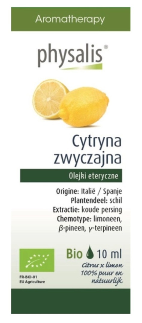 Physalis Olejek Eteryczny Cytryna Zwyczajna BIO 10 ml Physalis Olejek Eteryczny Cytryna Zwyczajna BIO 10 ml
