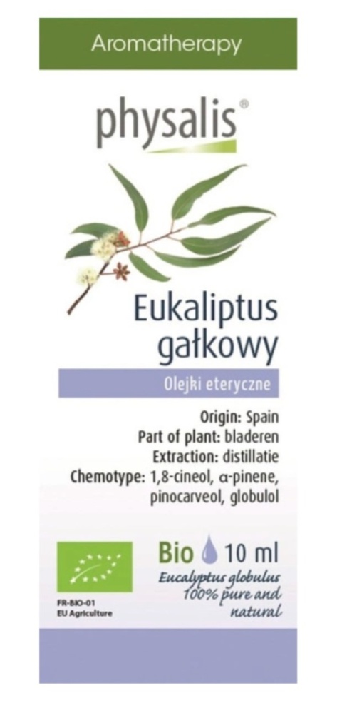 Physalis Olejek Eteryczny Eukaliptus Gałkowy BIO 10 ml Physalis Olejek Eteryczny Eukaliptus Gałkowy BIO 10 ml